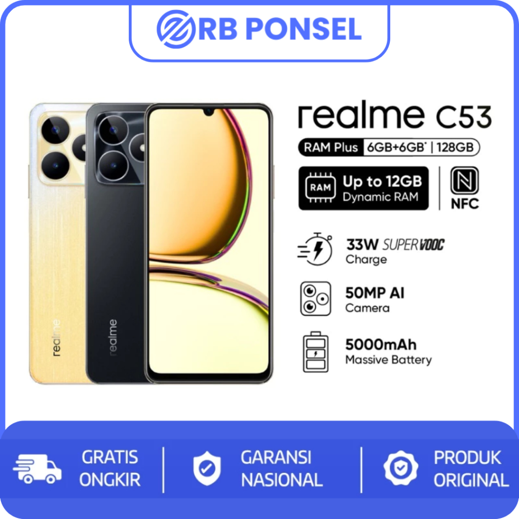 HP Realme C53 NFC 8/256GB - Garansi Resmi Realme Indonesia
