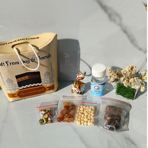 

Paket 25 pcs oleh oleh haji dan umroh