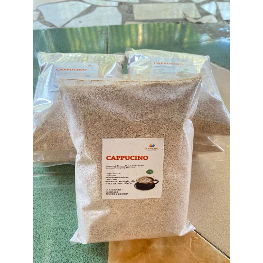

TERLARIS - BUBUK MINUMAN CAPPUCINO CINCAU 1 KG KUALITAS PREMIUM MERK FAMILIA GRUF UNTUK JUALAN