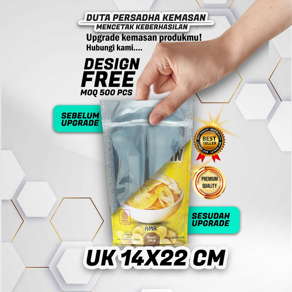 KEMASAN 14x22 | FULL PRINT | STANDING POUCH | CUSTOME | PLASTIK | CETAK STANDING POUCH | STANDING  P
