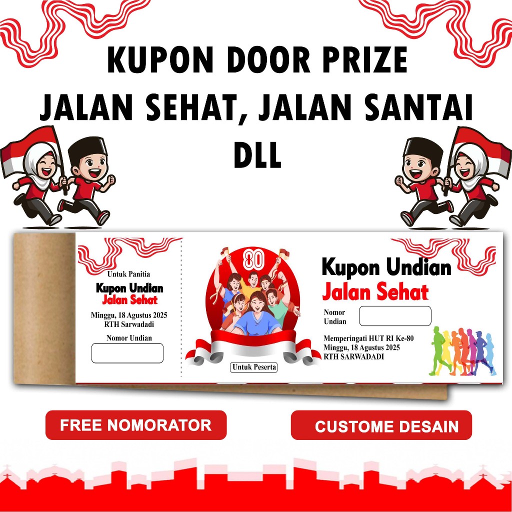 KUPON DOOR PRIZE, KUPON JALAN SEHAT, KUPON JALAN SANTAI