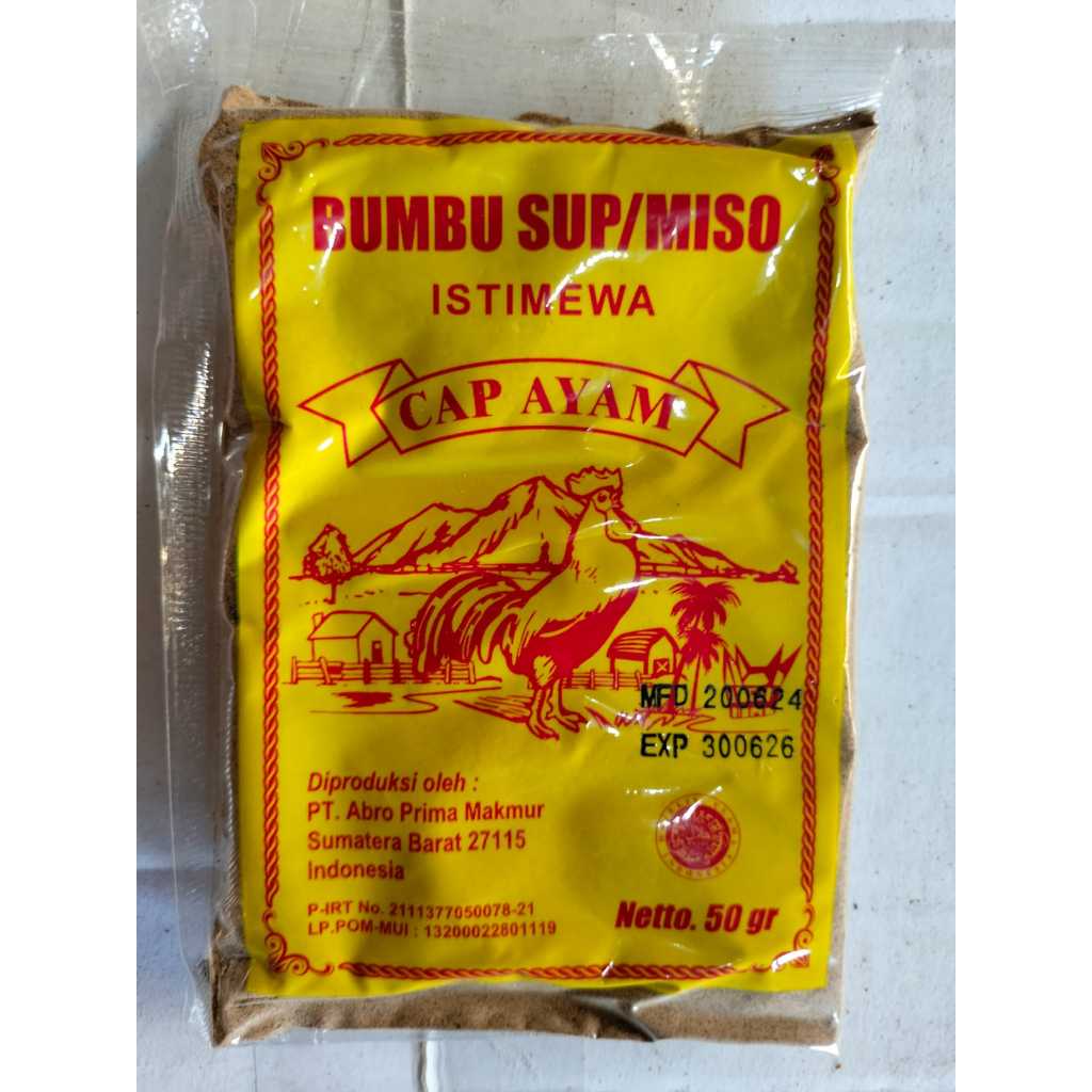 

Bumbu SOP / MISO Istimewa Cap Ayam (1 Pack 20 Pcs X 50 Gr)