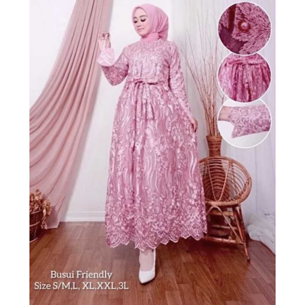 TERBARU GAMIS BRUKAT/GAMIS KONDANGAN/GAMIS TILE MUTIARA/GAMIS MEWAH