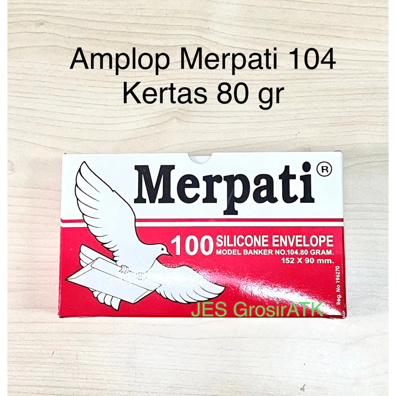 

[MERAH] Amplop Merpati 104 Kecil / Amplop Surat Putih Kecil 80 gr (152x90mm) - OBRAL MURAH