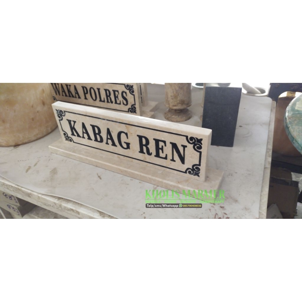 Papan Nama Meja  Batu Marmer Minimalis