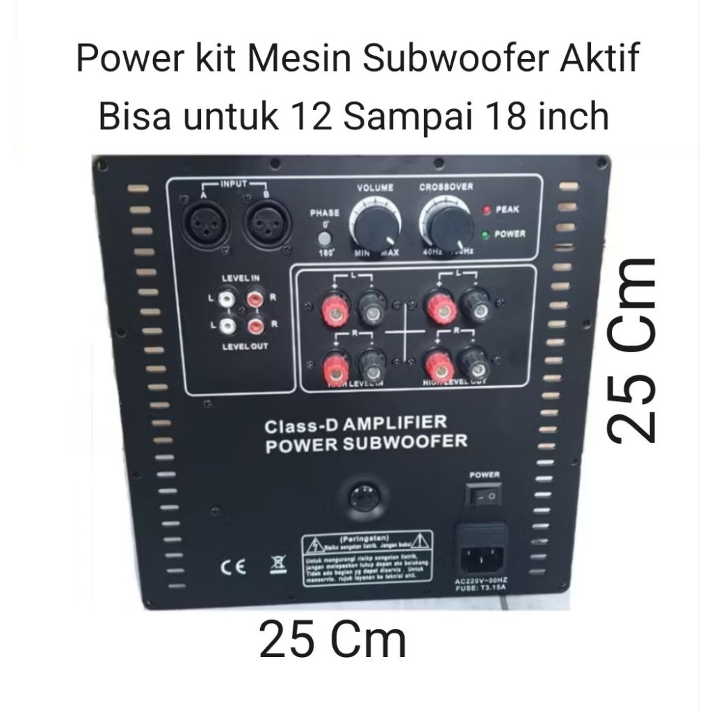 Power kit Subwoofer Aktif Class D 500 Watt