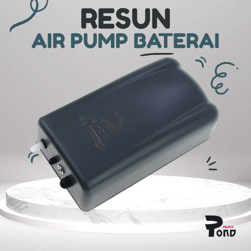 Air Pump Baterai Resun DC 160 Silent Mesin Oksigen Aerator DC