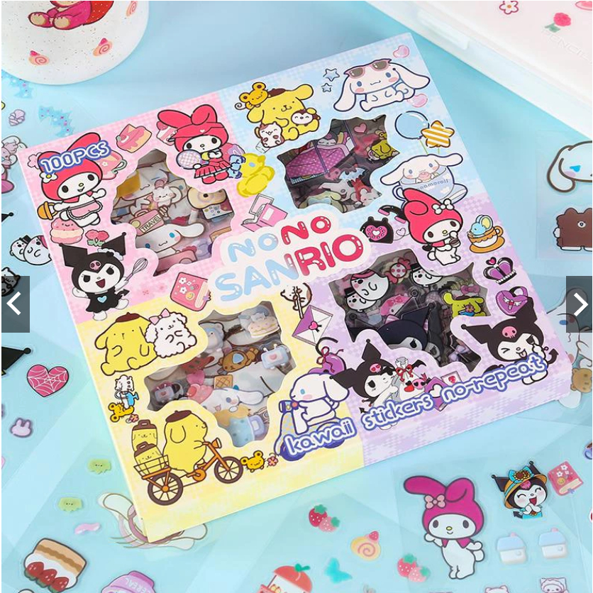 

Sticker MOMO Sanrio Kuromi Avangers Melody Cinamoroll Lotso Isi 100 Lembar / Sticker Kuromi