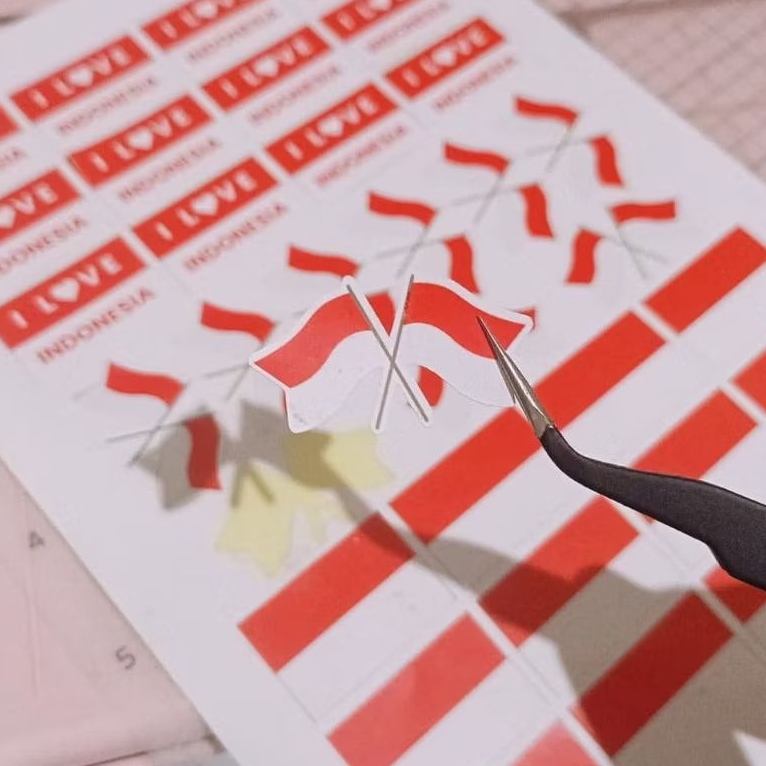 

60pcs Sticker Pipi Tema Kemerdekaan sticker kecil untuk pipi dirgahayu indonesia bendera Indonesia