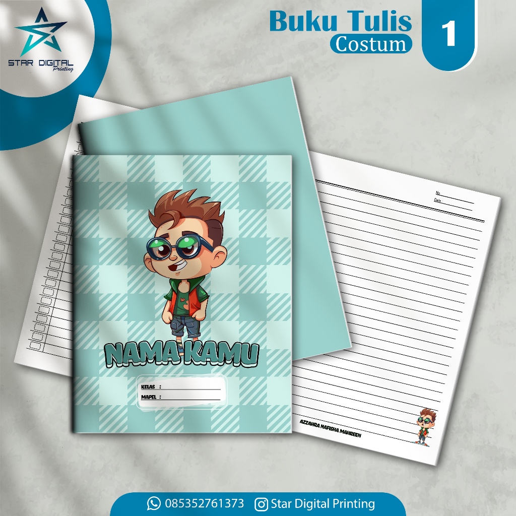 

Buku Tulis Sekolah Custom – Karakter Anak & Nama Sendiri