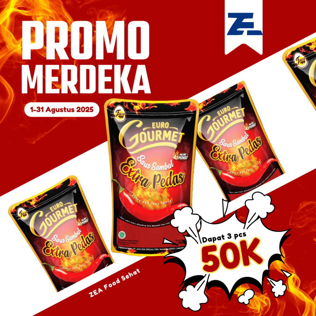 

(Paket Merdeka ) Euro Gourmet Saus Sambal Extra Paling Pedas 1kg Dapat 3pcs