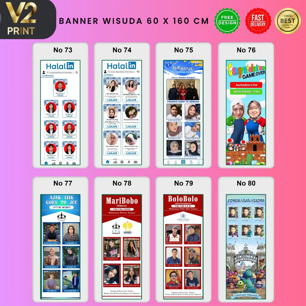 CETAK BANNER SPANDUK WISUDA KELULUSAN GRADUATION SIDANG SKRIPSI SEMPRO SELAMAT WISUDA SARJANA MURAH 