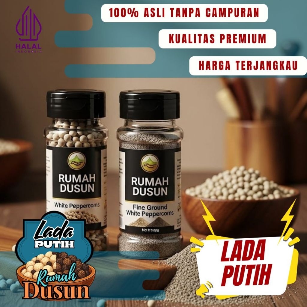 

Lada Putih Butir dan Bubuk // 1Kg 100% Murni tanpa campuran dan harga termurah