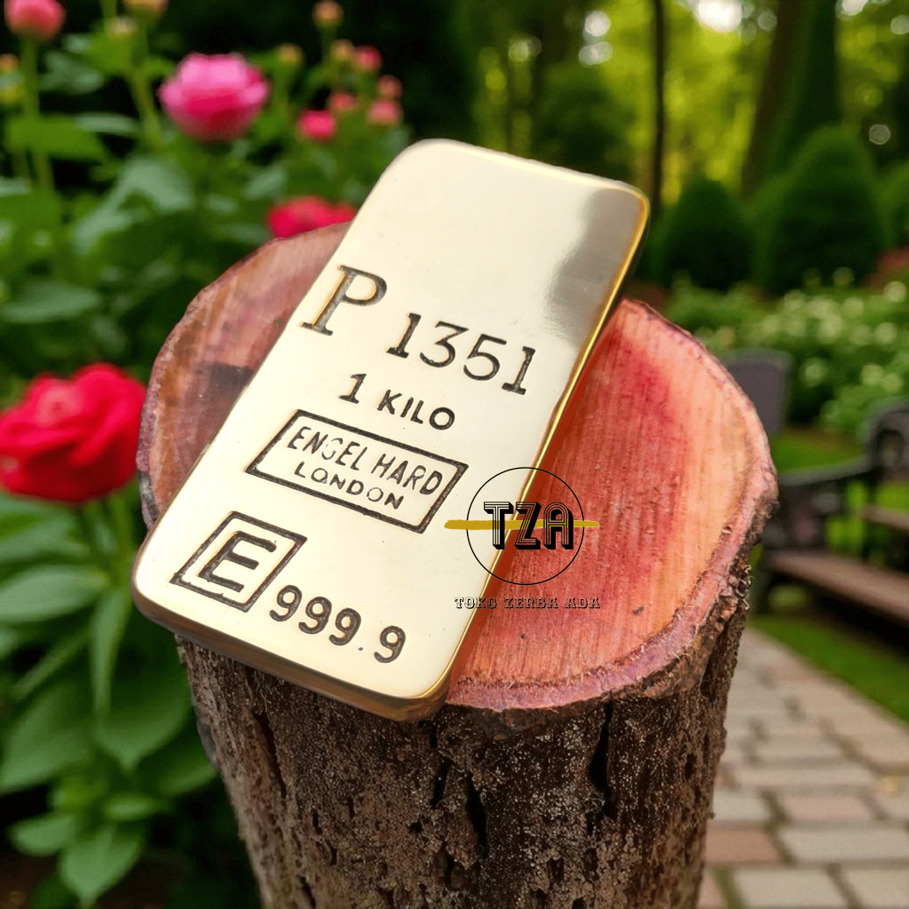 Miniatur Emas Batangan 1000 gr Kuningan Solid Engel Hard London 1 pcs