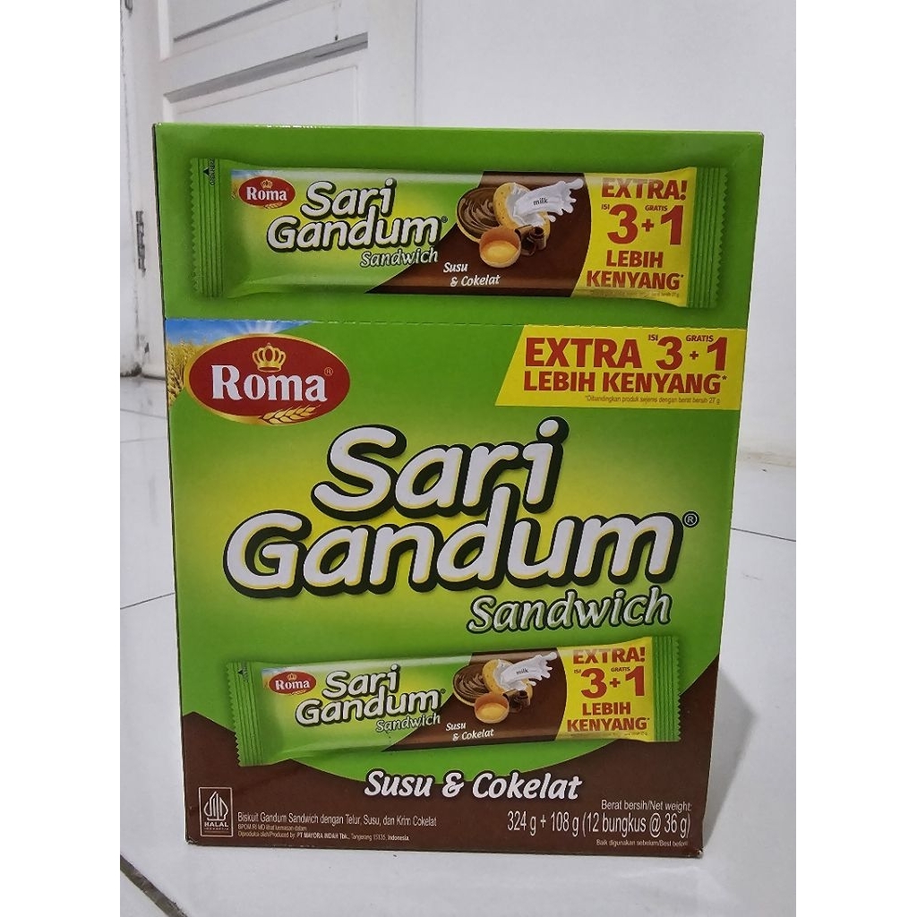 

Roma Sari Gandum Sandwich susu & Coklat