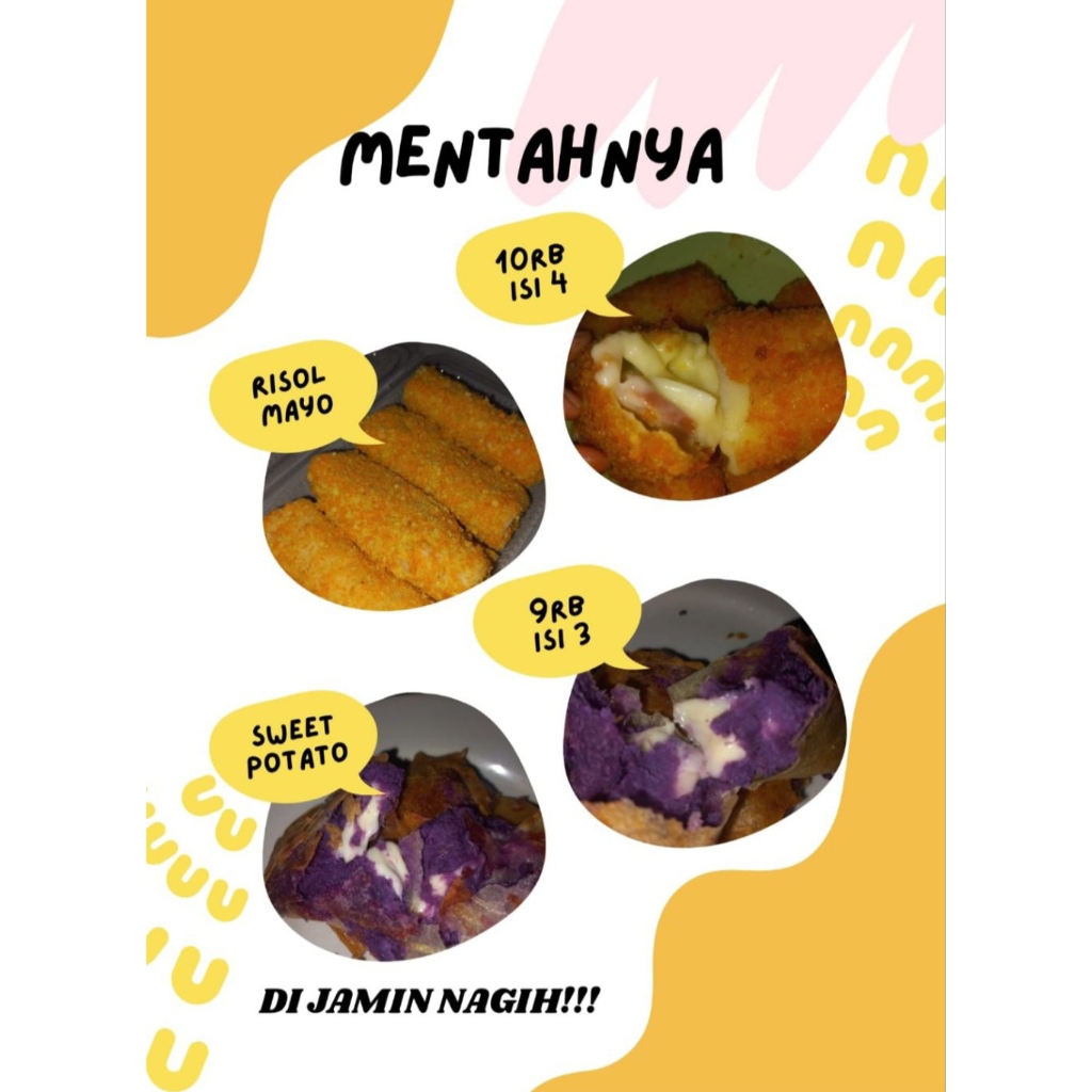 

banana roll lumee, sweet potato keju, risolis mayo keju