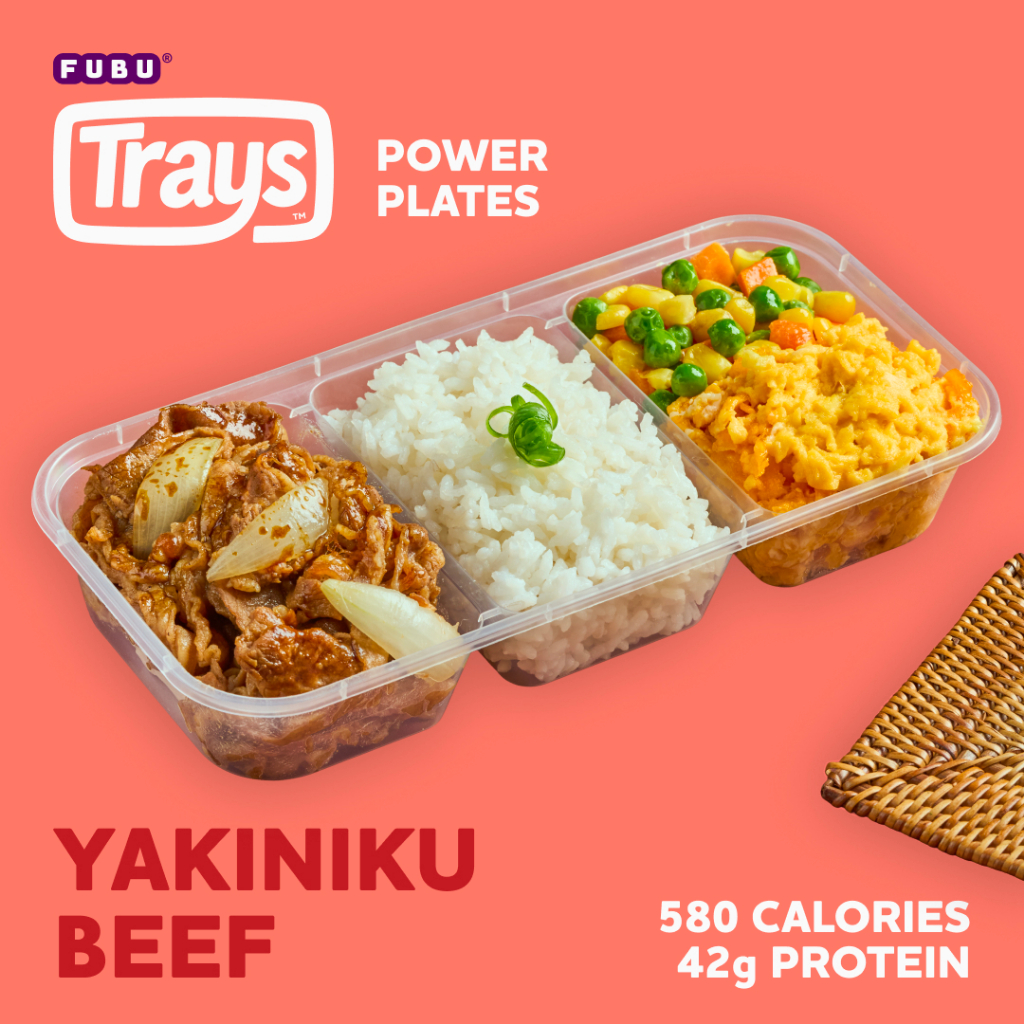 

FUBU Trays - Power Plates - Yakiniku Beef with Scrambled Eggs and Mixed Veggies - Sapi Manis Asin Ala Jepang dengan Nasi dan Telur High Protein Bulking - Satu Porsi Lauk Instan Siap Makan Frozen Microwave Ready Meal