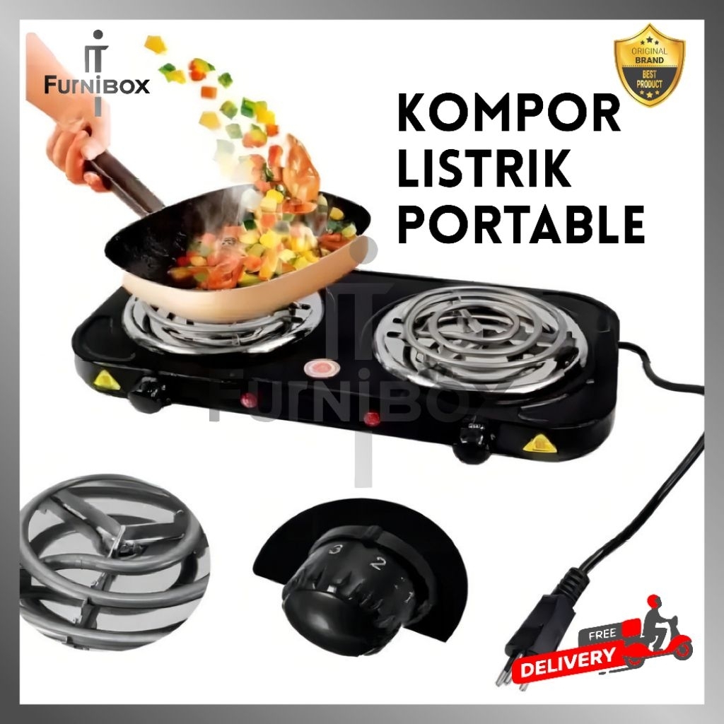Kompor Listrik Portable 2 Tungku Hemat Listrik Multifungsi