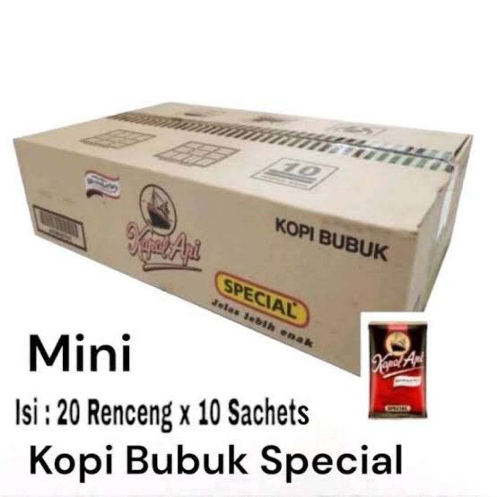

Kapal Api Special Mini Kopi Bubuk 1 Karton (20 Renceng x 10 Sachets)