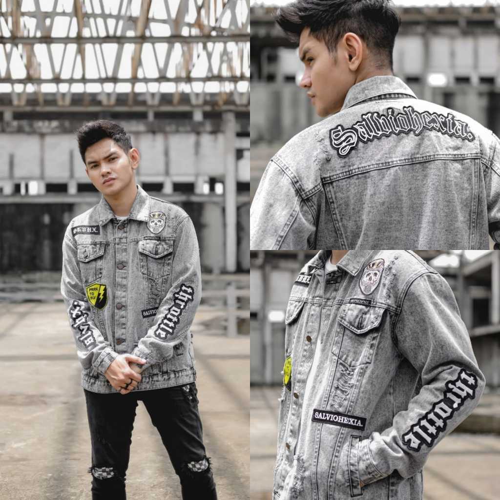 Jaket Jeans - Jaket Denim Distro Original Salvio Hexia - Jaket Levis Pria Bordir Premium