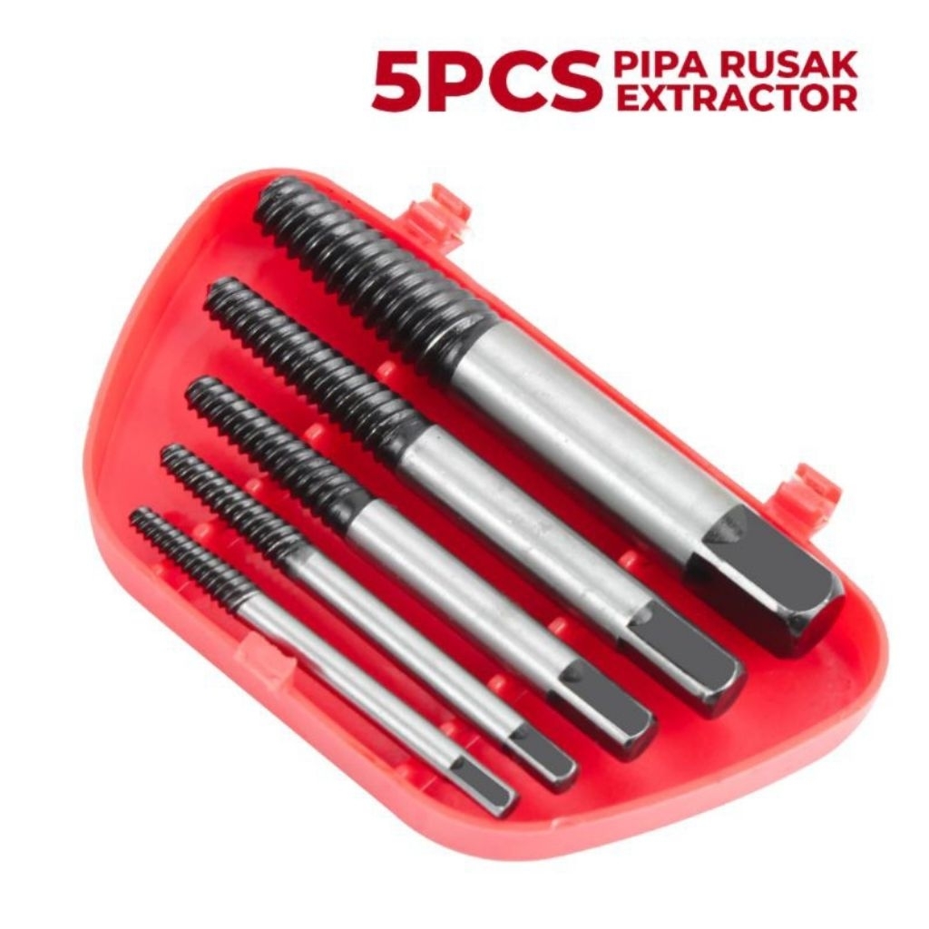 Screw Extractor Set 5 PCS. Tab balik. Pembuka Baut Patah Rusak