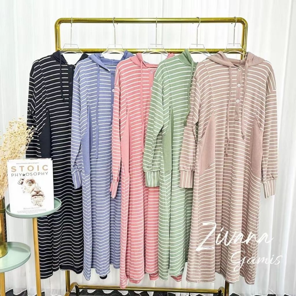 Asofa Zivana Gamis Aksen Tudung Kepala