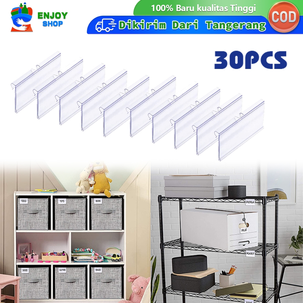 

30PCS Label Harga Mika PVC Tag Harga Card Price Gantung Price Tag Holder with Hole Punch 60*42mm