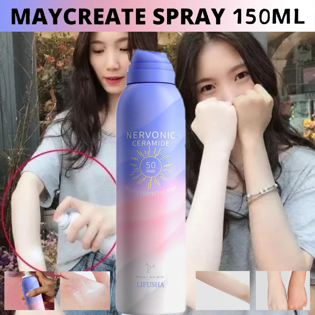 LIFUSHA Sunscreen Whitening Spray UV SPF50 150ML ORIGINAL Sunscreen Pemutih Glowing Protection Body 
