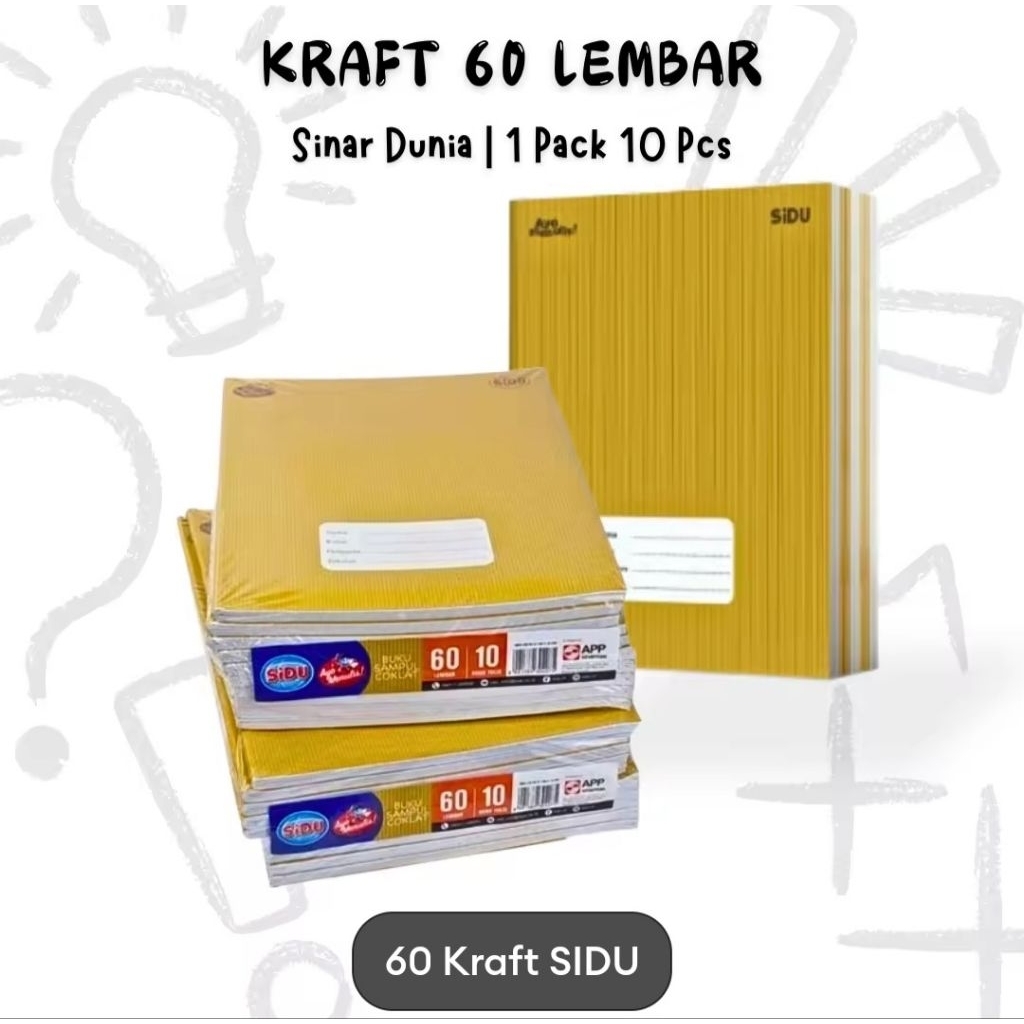 

SIDU Buku Tulis Sekolah / Buku Sampul Coklat 60 Lembar isi 10 per Pack