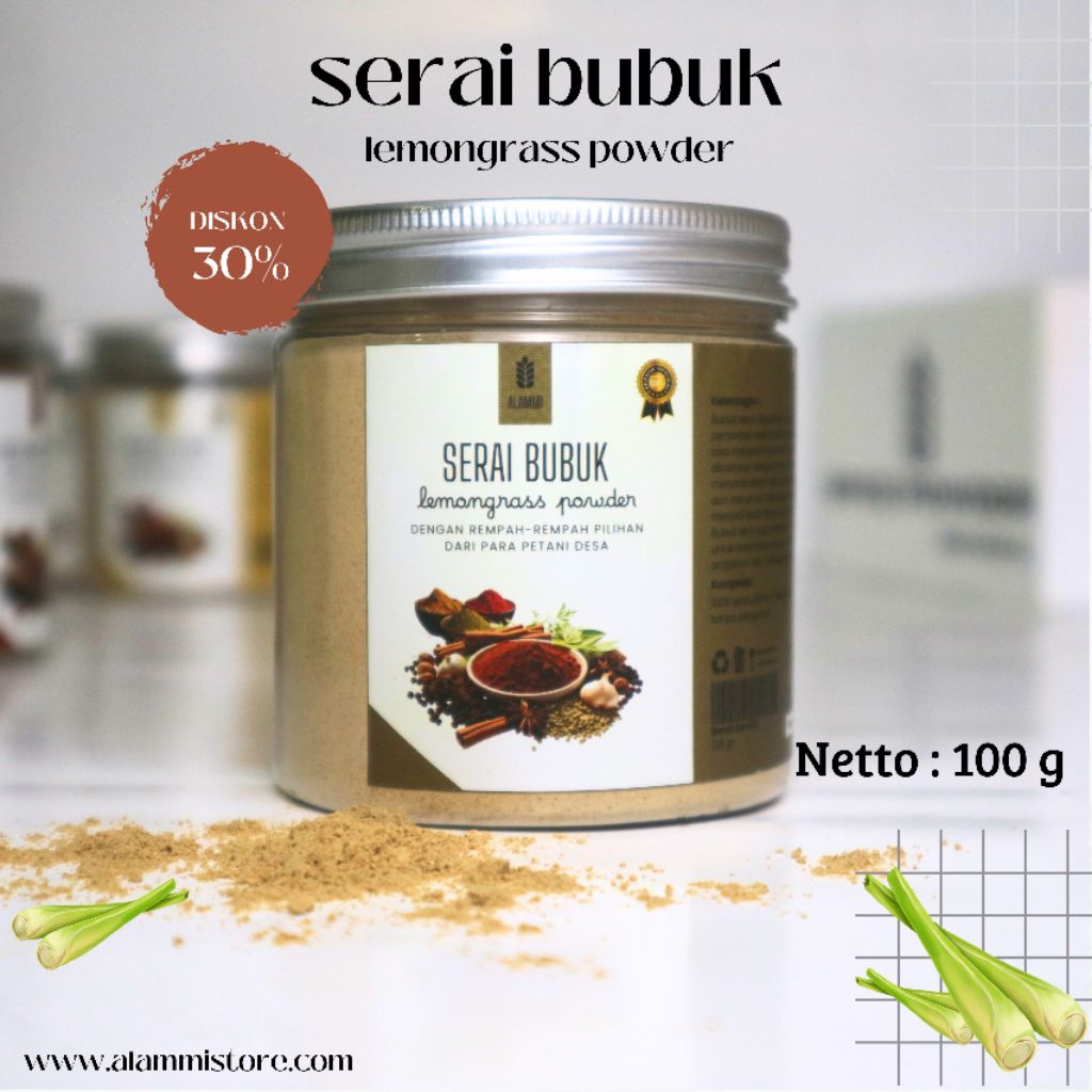 

Bubuk Serai Lemongrass 100 gr Tanpa Pengawet Tanpa Campuran Tanpa Msg Spice Rempah - Rempah Powder Untuk Bumbu Masakan