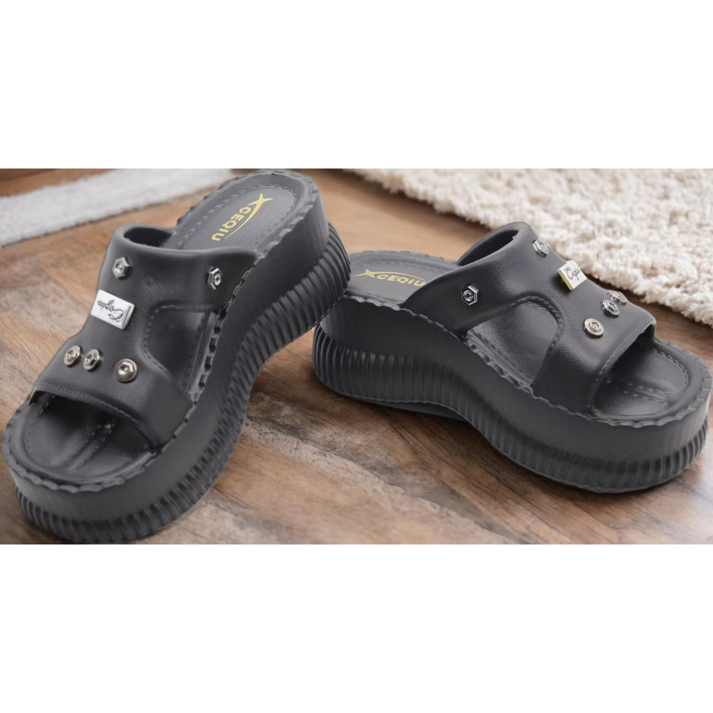 [COD] Sandal wanita modern | Sepatu hak tinggi anti selip modis | Sandal jelly | Sandal Fuji wanita