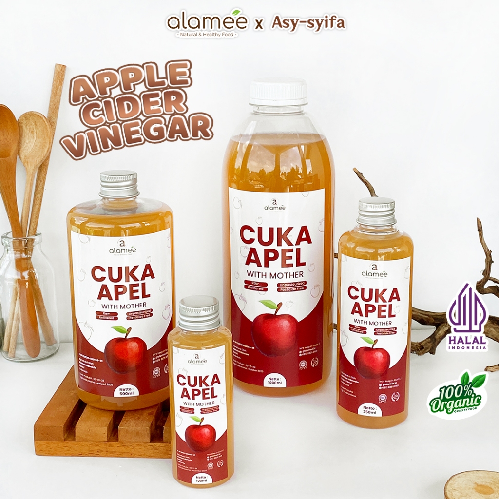 

Cuka Apel Original With Mother Organik Minuman Detok Vinega Sari BuahNon MSG Apple Cider Vinegar