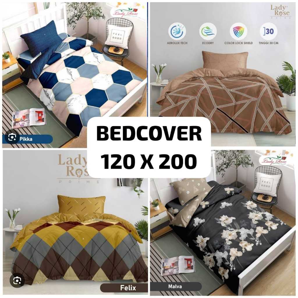 Bedcover Lady Rose Motif Set Single 120x200 Termurah dan Terlaris / Bedcover Lady Rose