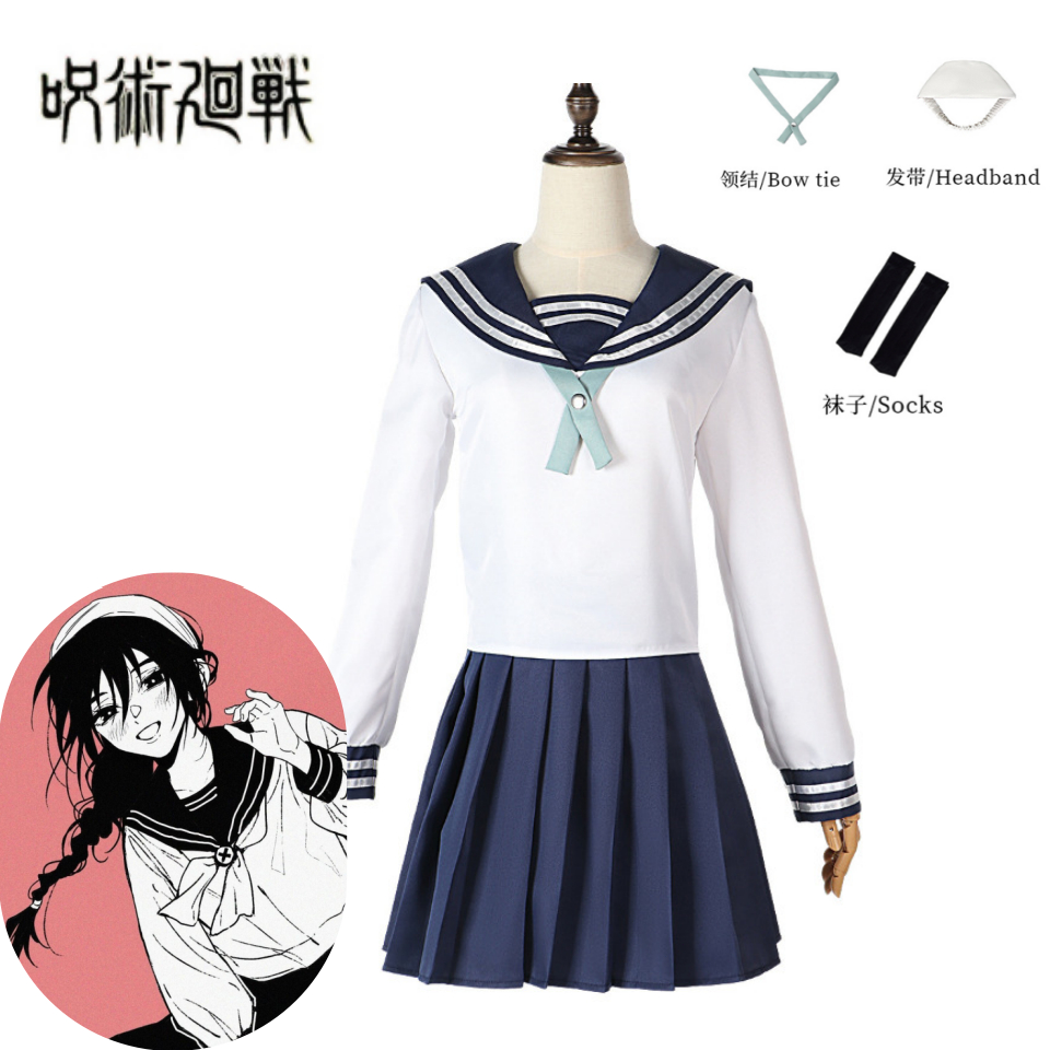 Anime Jujutsu Kaisen Riko AmanaiKostum Cosplay Jk Pelaut Rok SekolahSeragam Halloween Wanita set