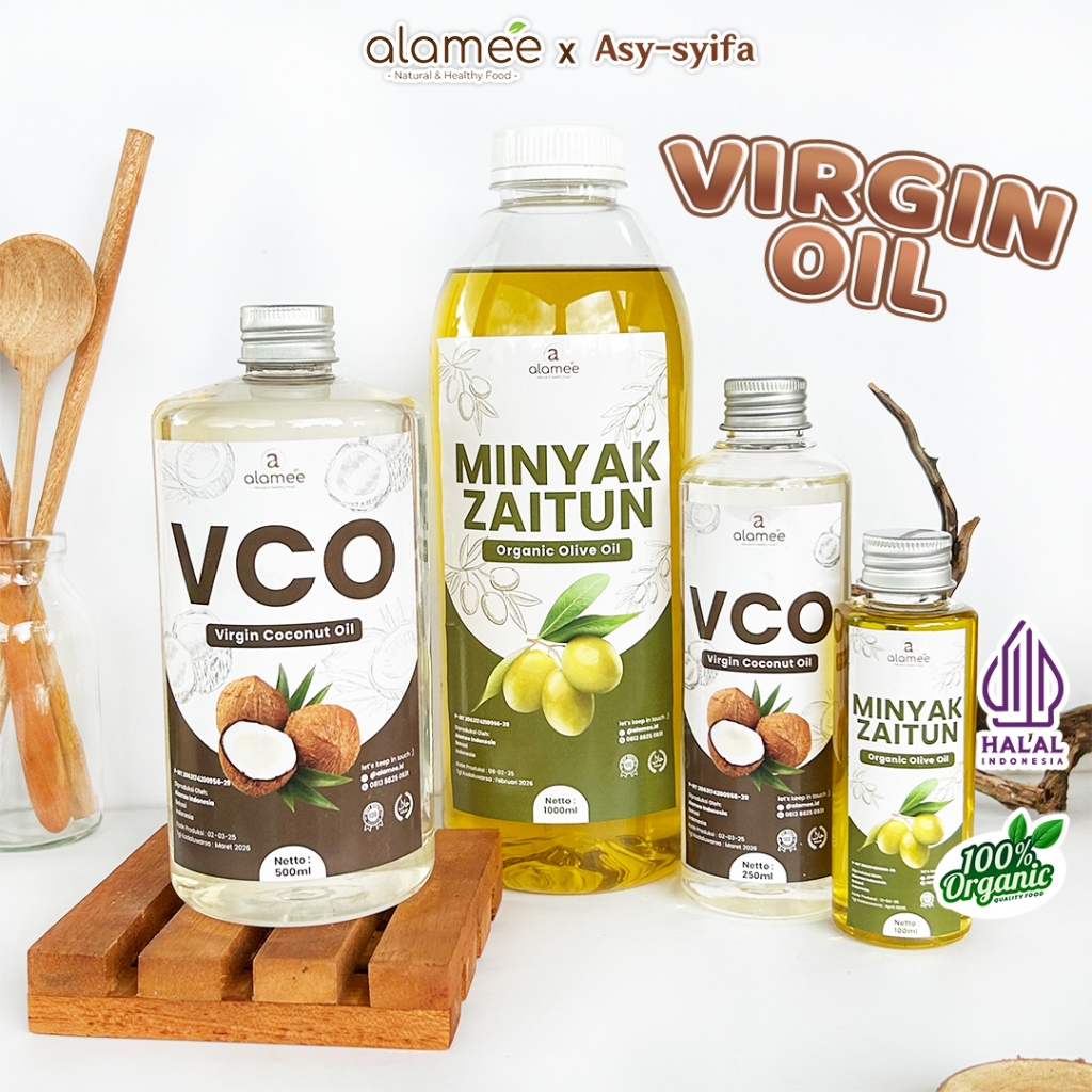 

ALAMEE Virgin Coconut Oil Minyak Zaitun Kelapa Murni Extra VCO Dapat Di minum Di masak Organik 1Ltr