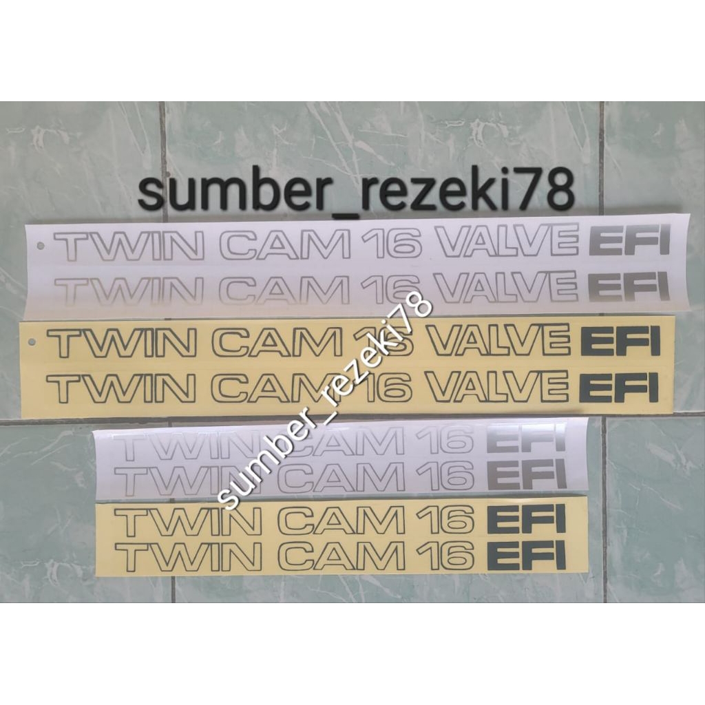 stiker sticker twin cam 16 Efi/sticker twin cam 16 Valve Efi/stiker  twin cam 16 Efi/warna silver da