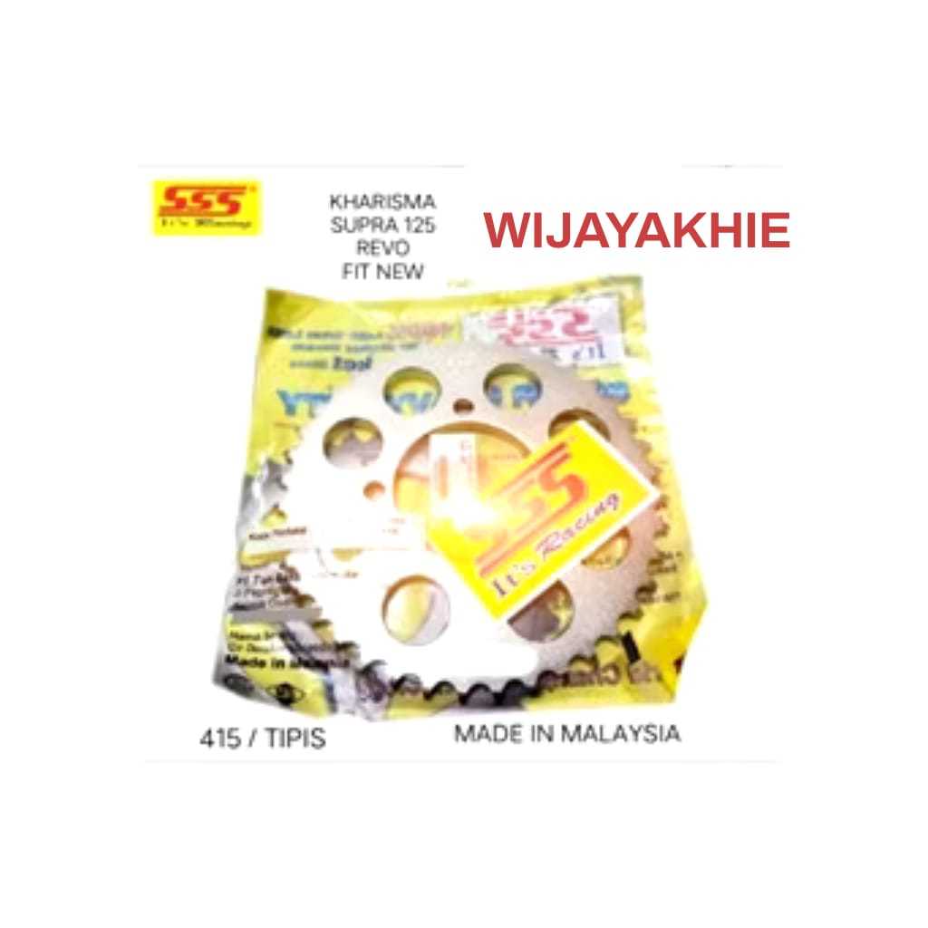 Gir Belakang SSS 415 Supra 125 / Fit New / Revo / Blade ukuran 32 BLACK / 33 GOLD / 34 BLACK / 35 GO