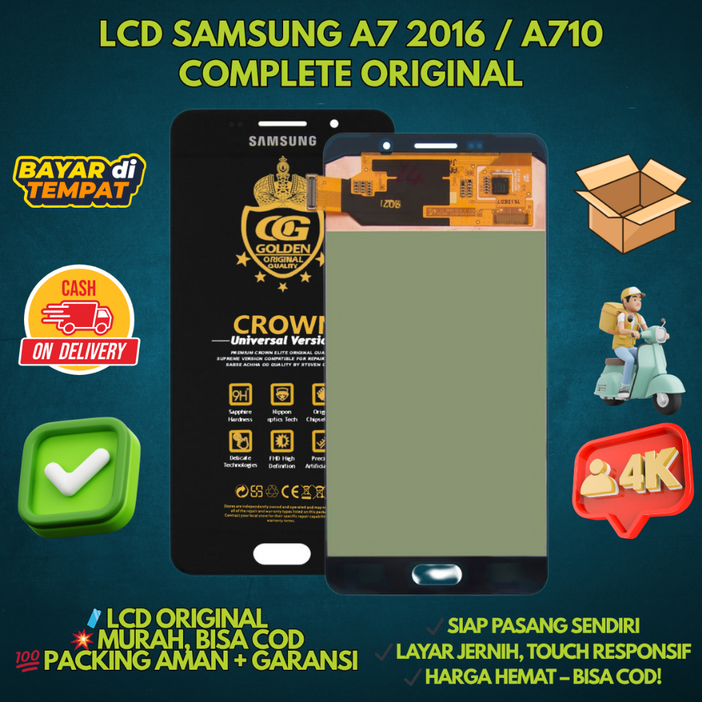 LCD SAMSUNG A7 2016 / (SAMSUNG GALAXY A7 2016) / A710 TOUCHSCREEN FULLSET COMPLETE ORIGINAL