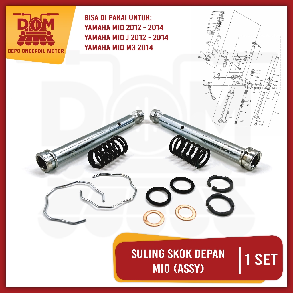 Suling Skok Depan Assy Mio (PSP) Sulingan As Shock Kit Yamaha Mio Karbu Sporty Smile Batman