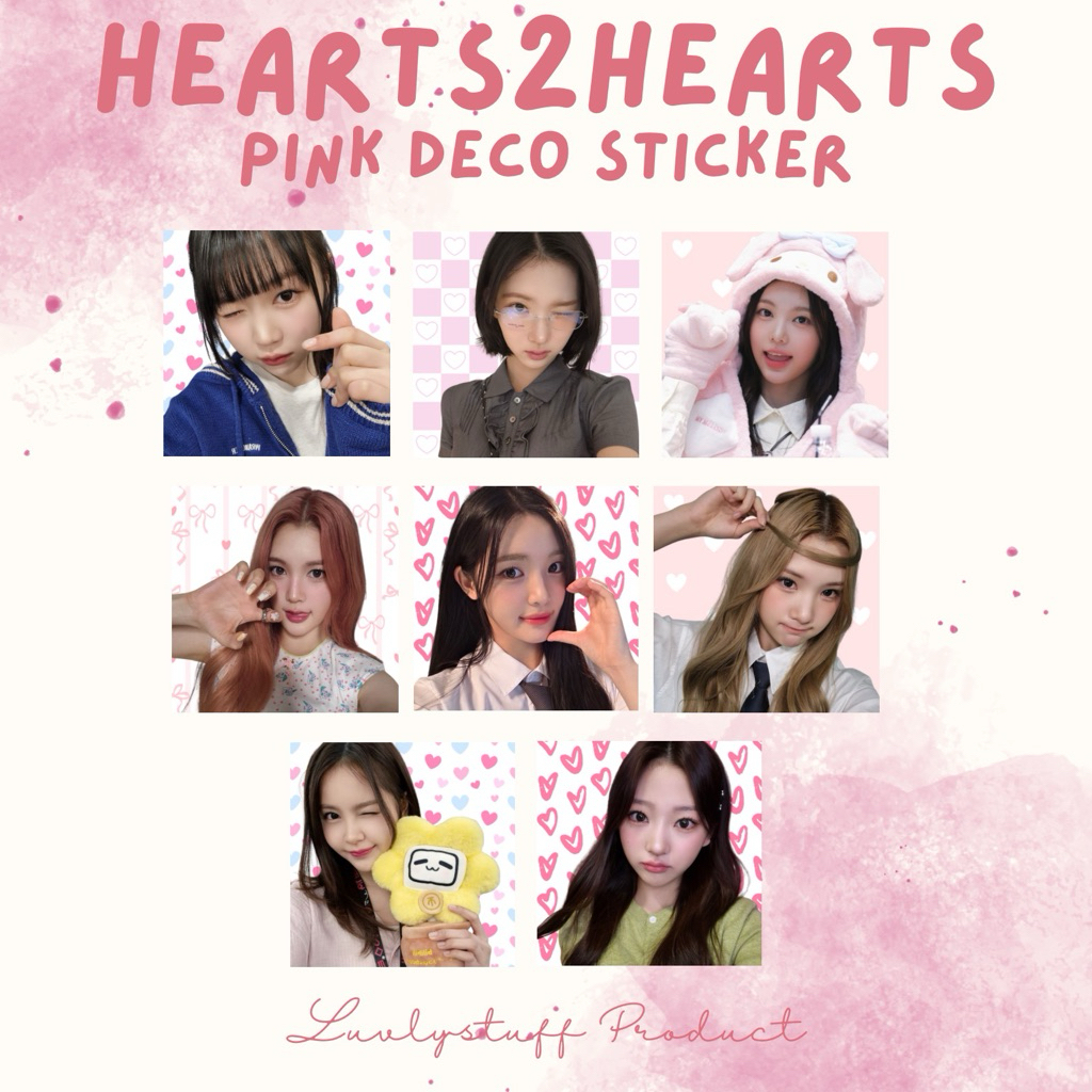 

[Luvlystuff] HEARTS2HEARTS STICKER DECO PINK ||KOREAN MAIL H2H STIKER FREEBIES