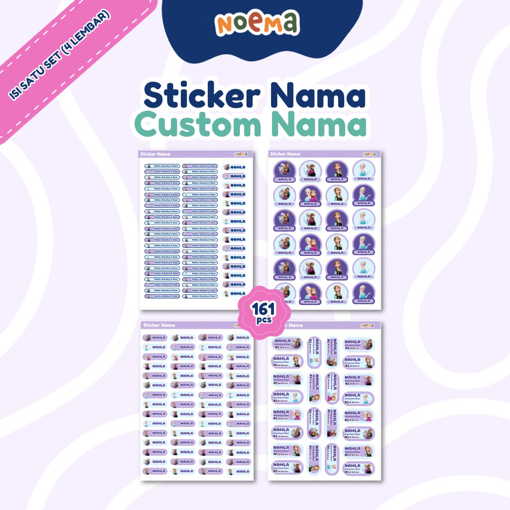 

NOEMA - Sticker Label Nama Vynil Waterproof FREE sticker baju - Label nama pensil _ sticker Custom Alat tulis - Sticker Label Sekolah _ Sticker custom gambar