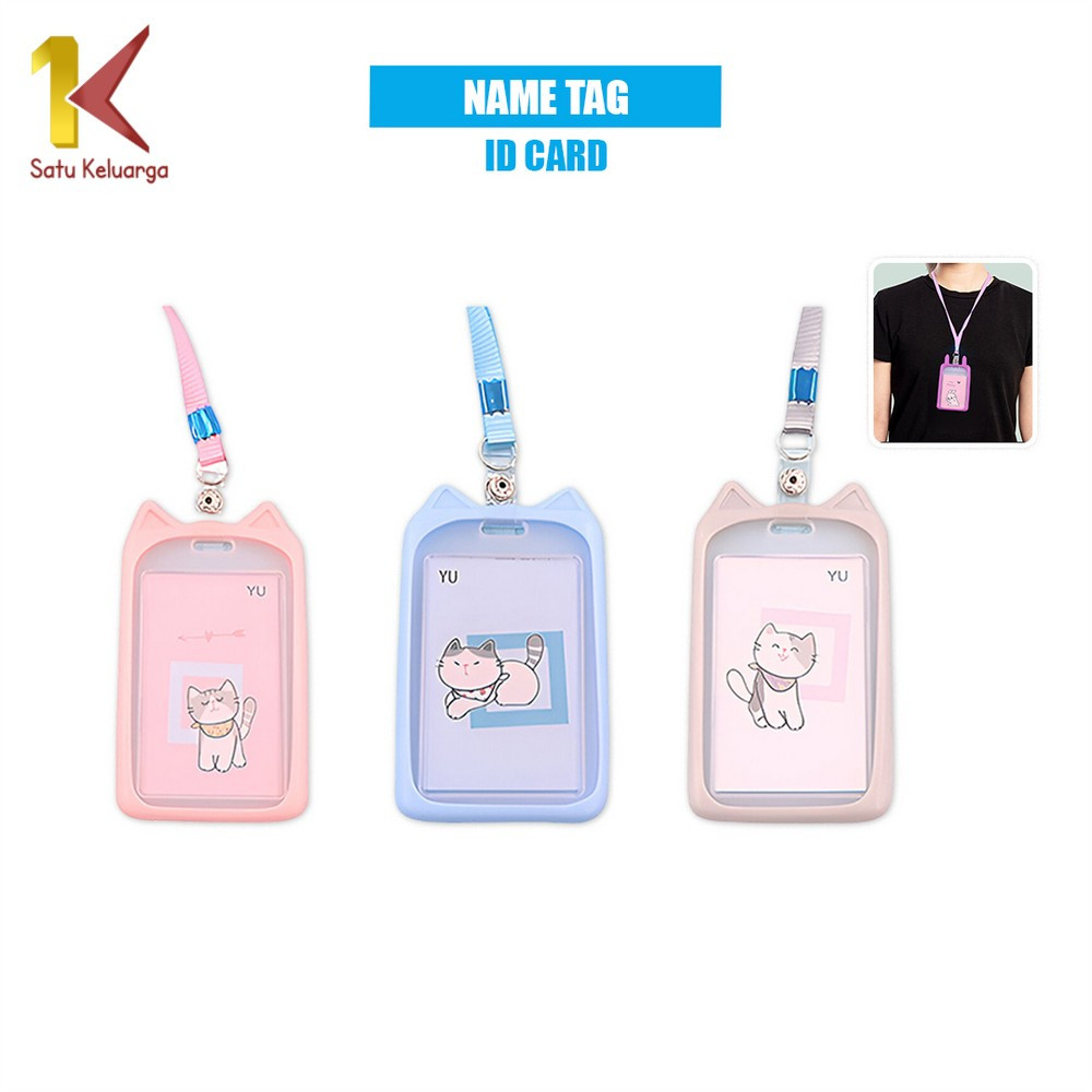 

EC Satu Keluarga Name Tag ID Card Holder Gantungan Kartu Nama Motif Kucing C324 Gantungan Tali Kartu Akses Kantor MRT Busway / Tali ID Card Nama Atau Panitia Lanyard