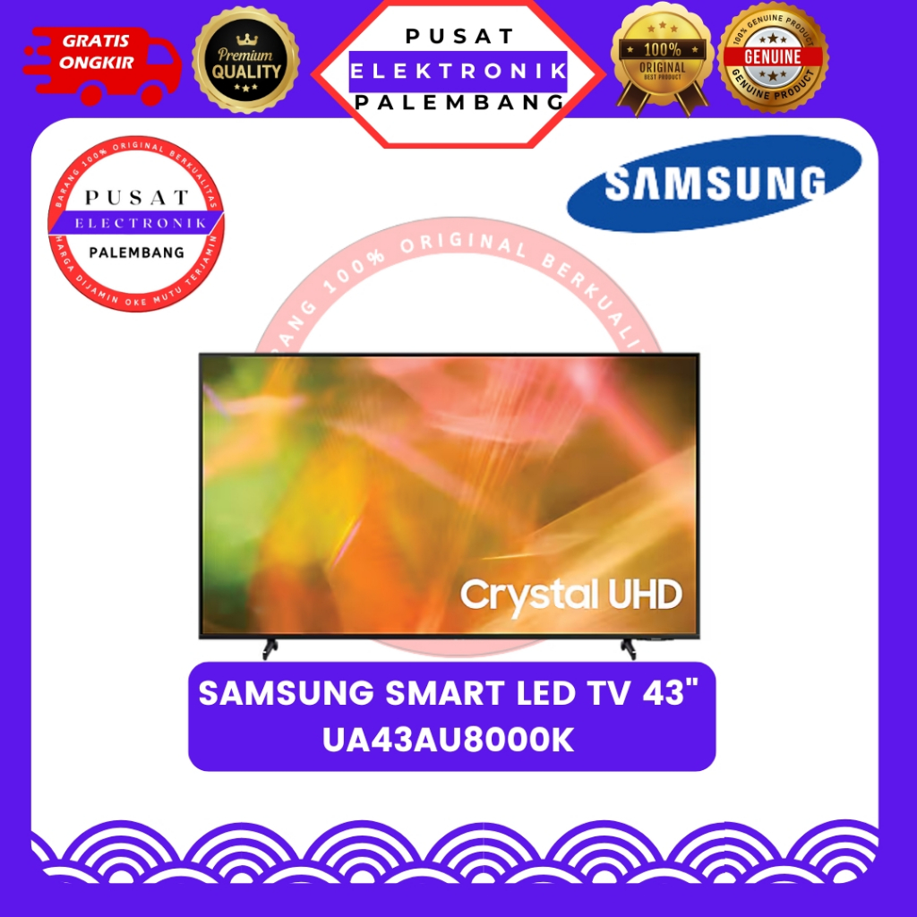 SAMSUNG SMART TV 43 INCH UA43AU8000k CRYSTAL UHD TV