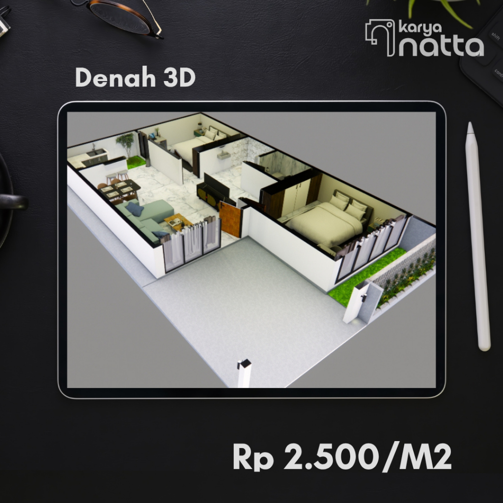 Denah 3D | Jasa Desain Rumah | Jasa Arsitek | Denah