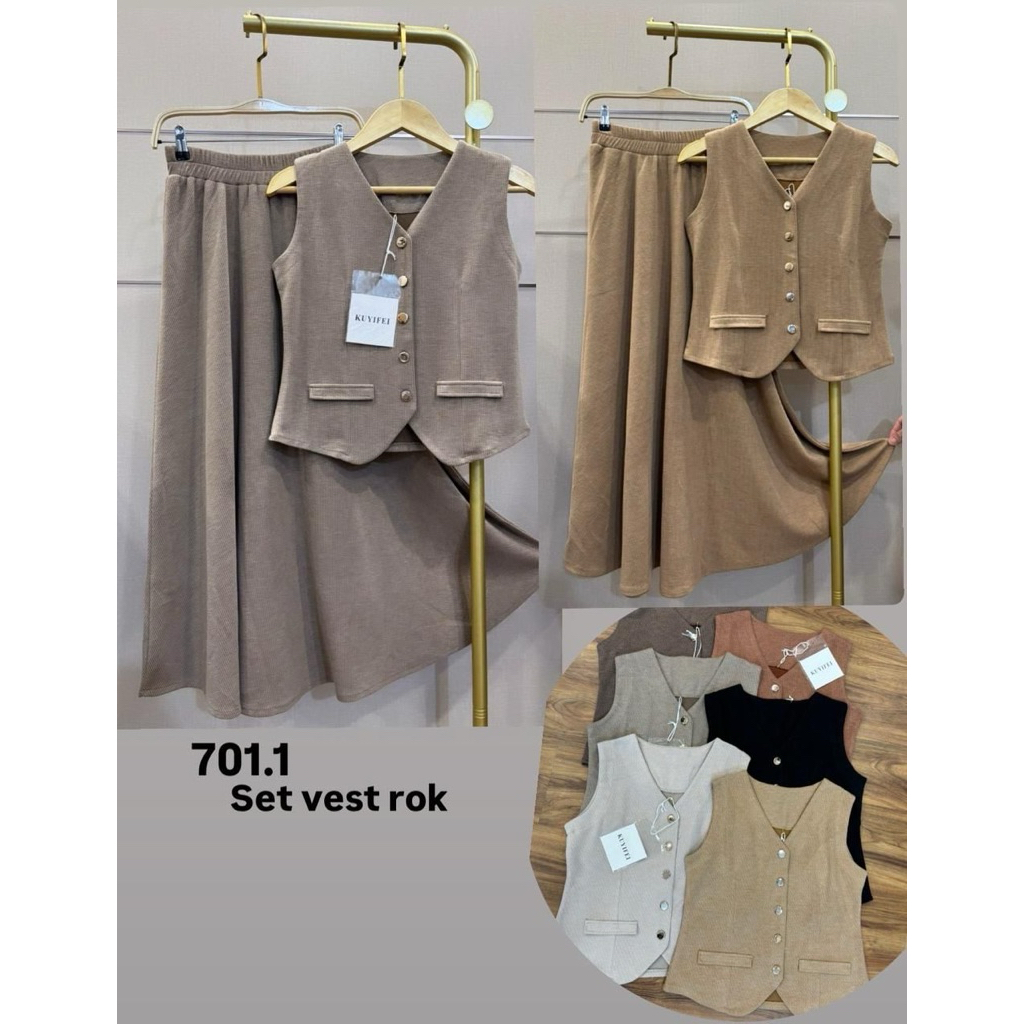 Kuyifei 701.1//setelan rok vest Kuyifei//setelan rok knit Kuyifei//pakaianwanitasby