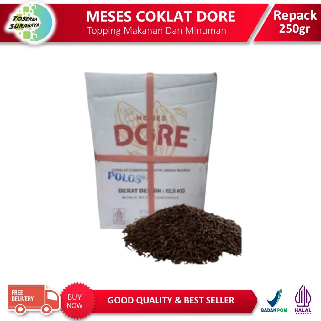 

MESES GOGO (DORE) 250gr / Meses Coklat / Meises Cokelat Butir Compound