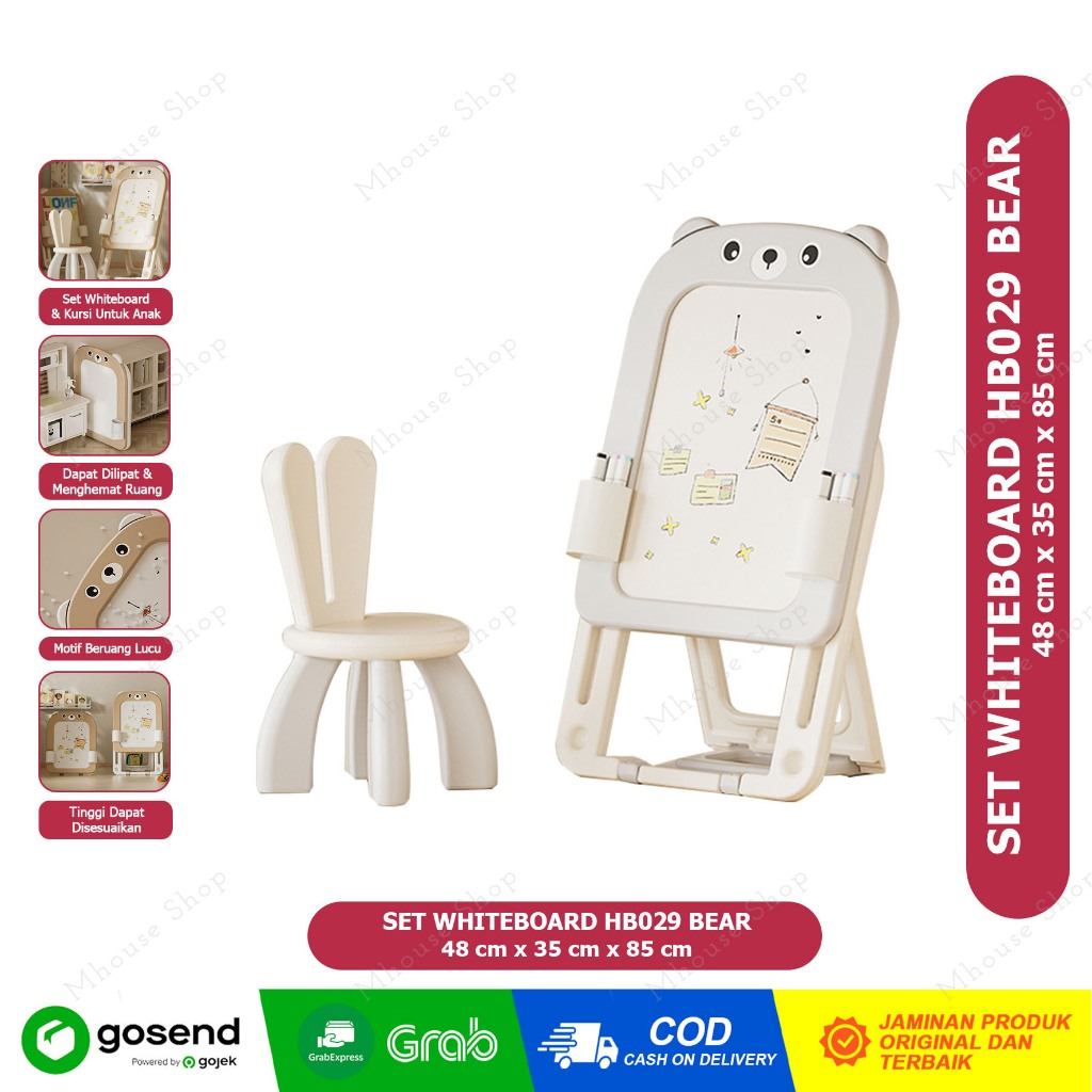 

SET PAPAN TULIS PORTABLE WHITEBOARD KURSI ANAK HB029 FREE SPIDOL, ANGKA MAGNETIC, PENGAHPUS, BUCKET