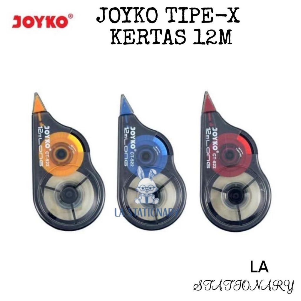 

TIPE X KERTAS PITA KOREKSI JOYKO 12M WARNA RANDOM CT-522