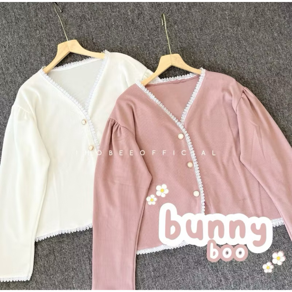 A | BUNNY BOO TOP // BLOUSE CARDIGAN OUTER RENDA PUFFY SNOW KOREA
