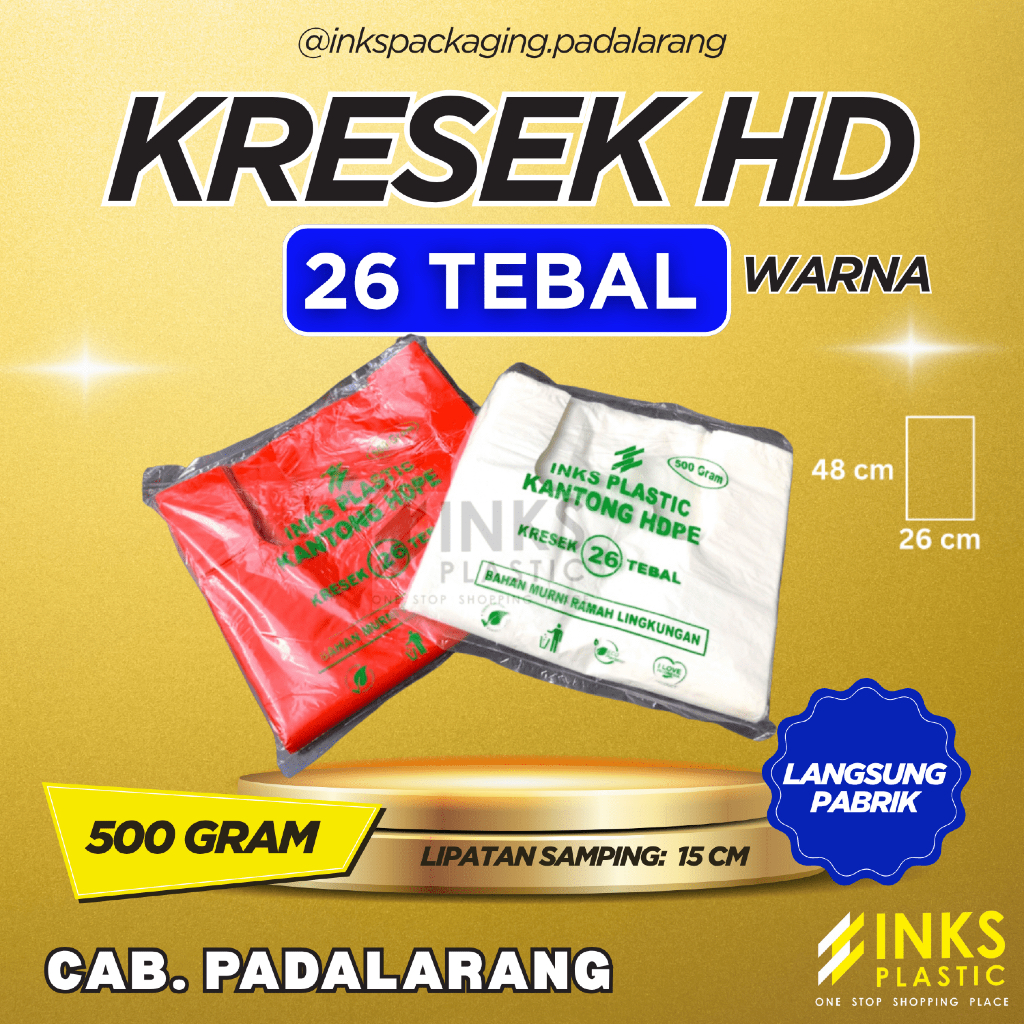 KRESEK HD 26 TEBAL WARNA (MERAH, PUTIH)